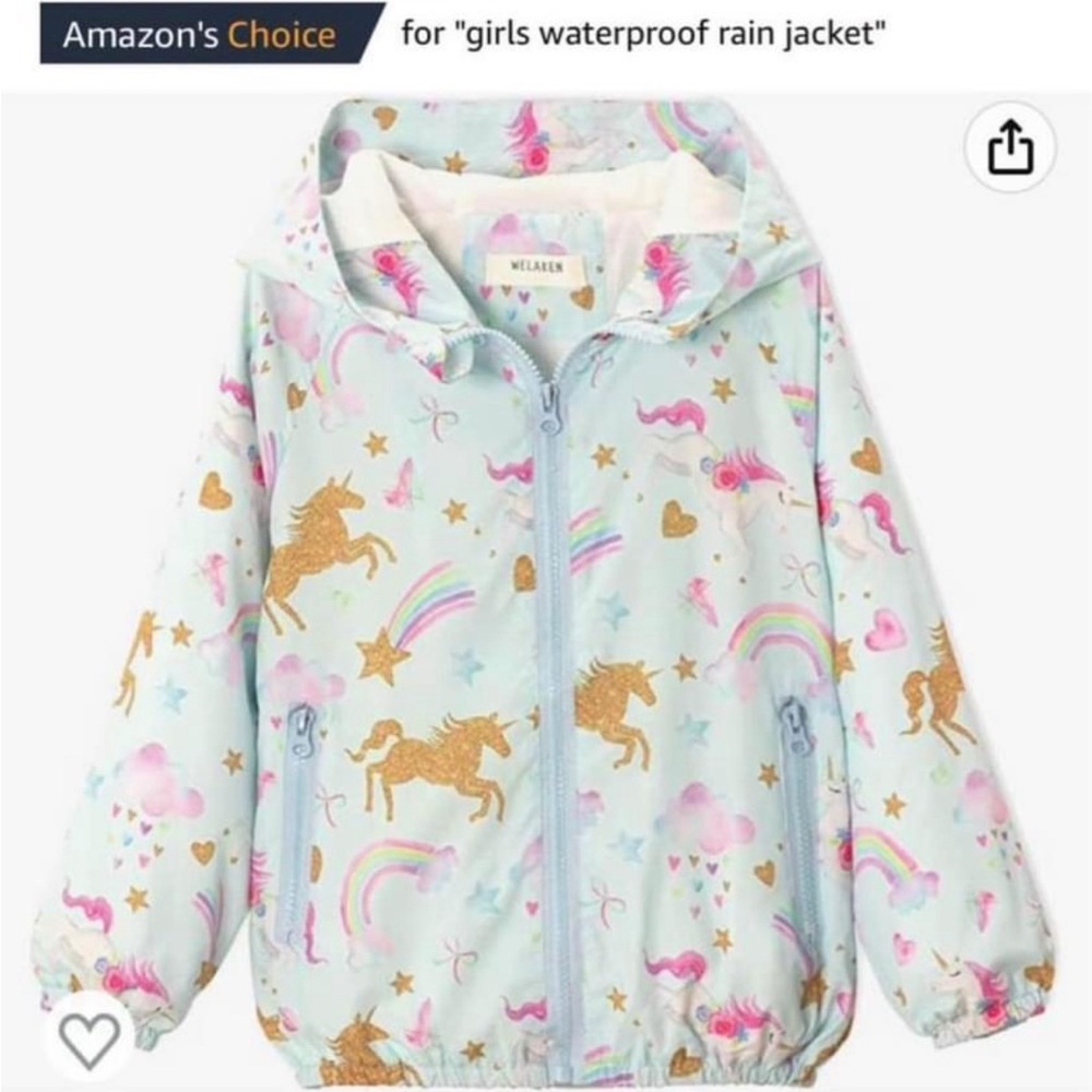 Girls small unicorn rain coat!